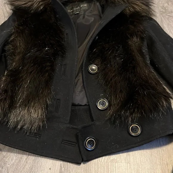 Rachel Zoe fur jacket. Size 0 - Picture 3 of 10